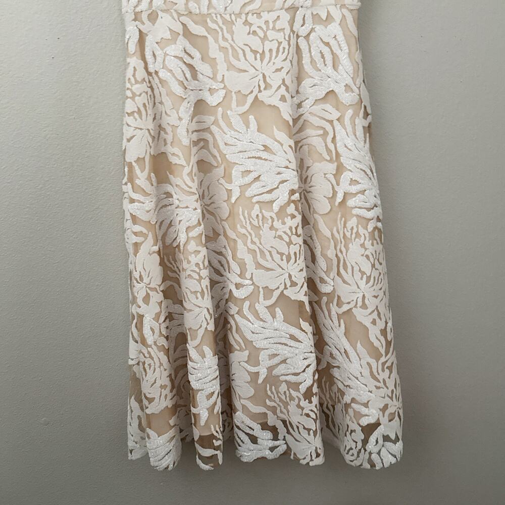 DRESS THE POPULATION | Layla Sweetheart Fit & Flare Midi Dress White Ivory | XL - Picture 7 of 14